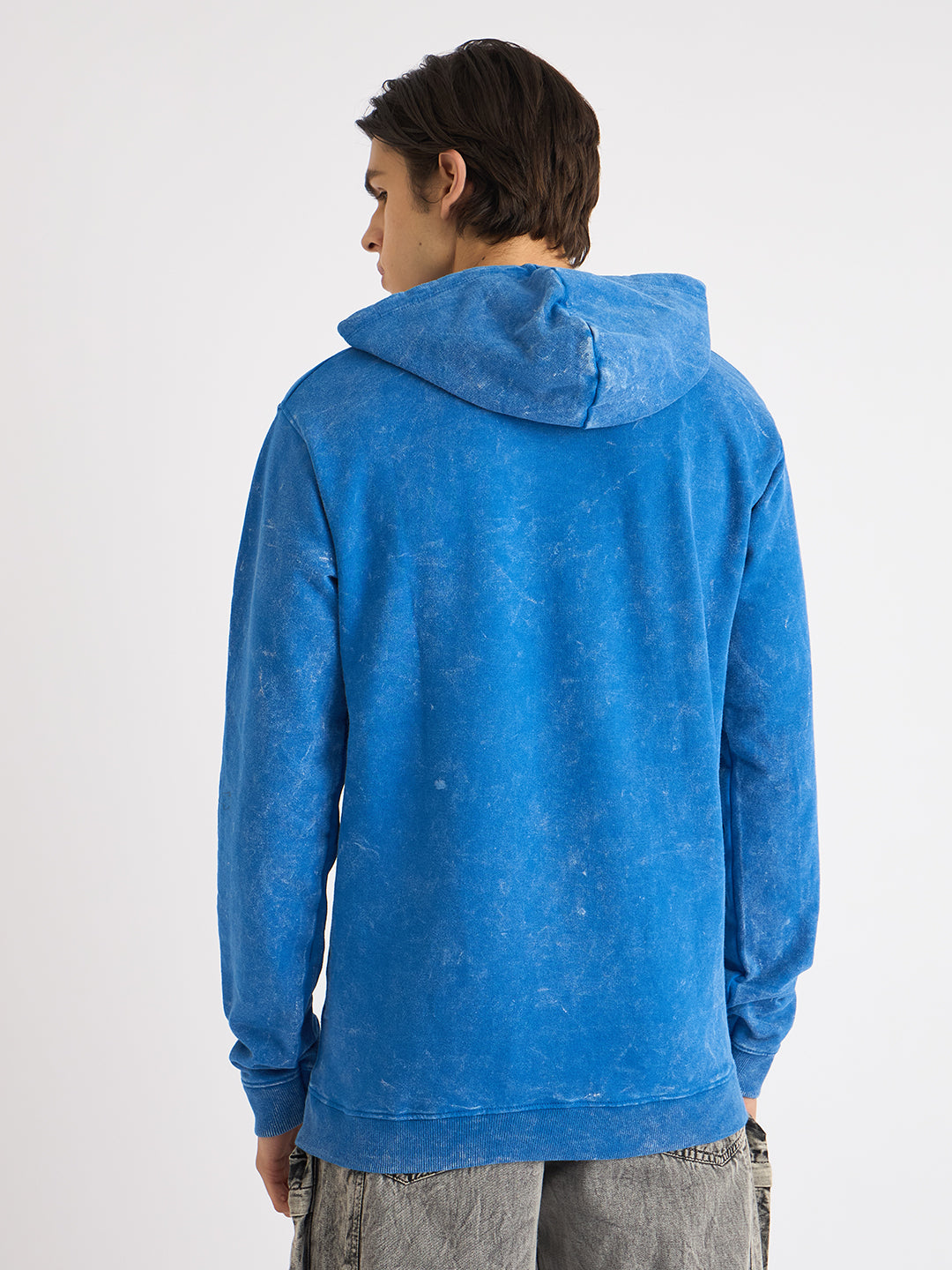 Royal Blue Acid Wash Hoodie