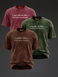 Oversized Rudrajap Dharma Trinity Pack of 3 T-shirts in moss green, brick red, and brown displayed on a plain background.