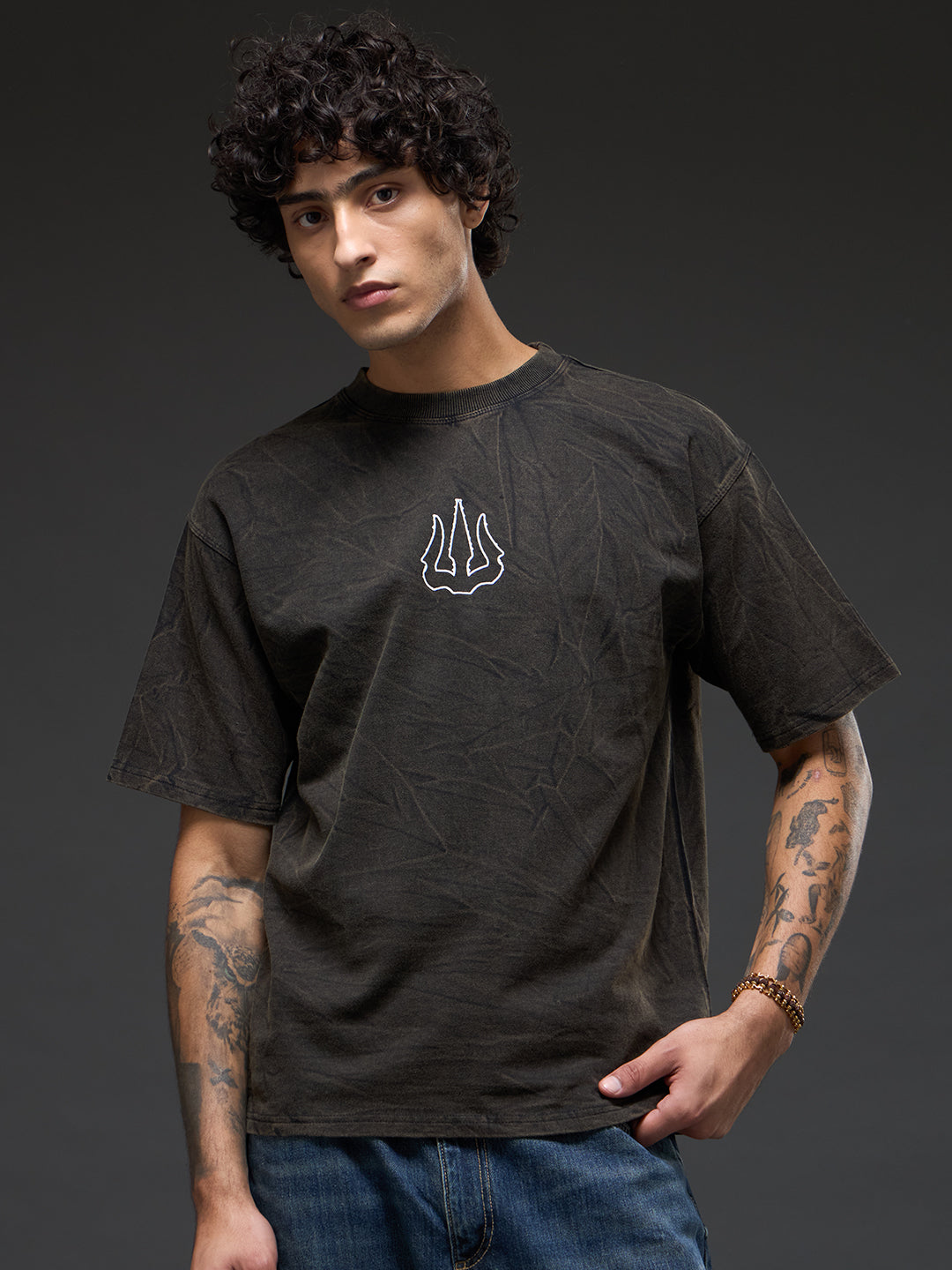 Rudra oversized T-shirt by Rudrajap featuring a relaxed fit and casual style, shown in a neutral color on a plain background.