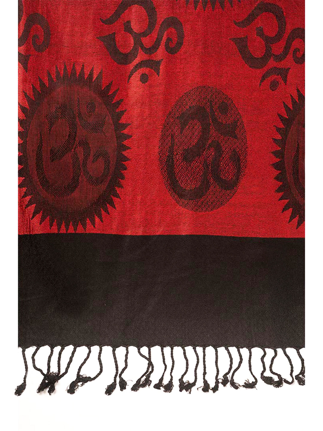 OM Printed (Red and Black) Stole for Men and Women by Rudrajap - Rudrajap