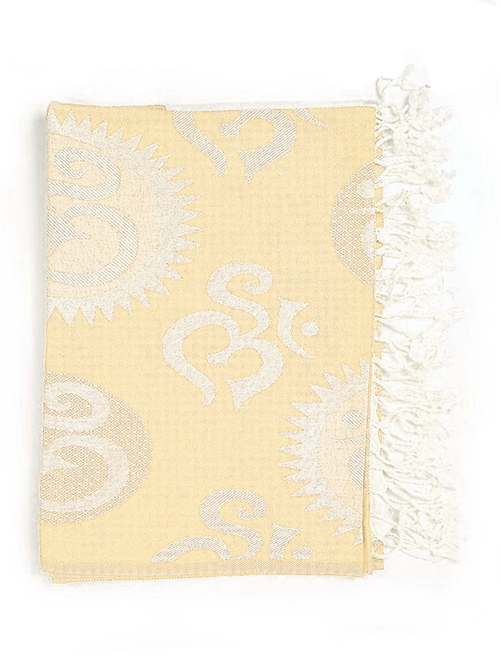 Om written (Beige and white) Stole for men and women - Rudrajap
