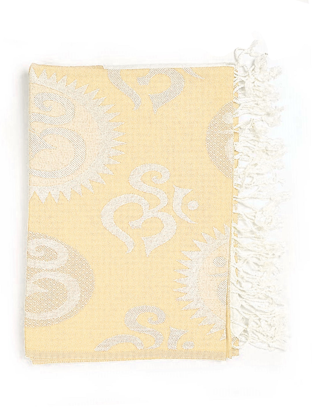 Om written (Beige and white) Stole for men and women - Rudrajap