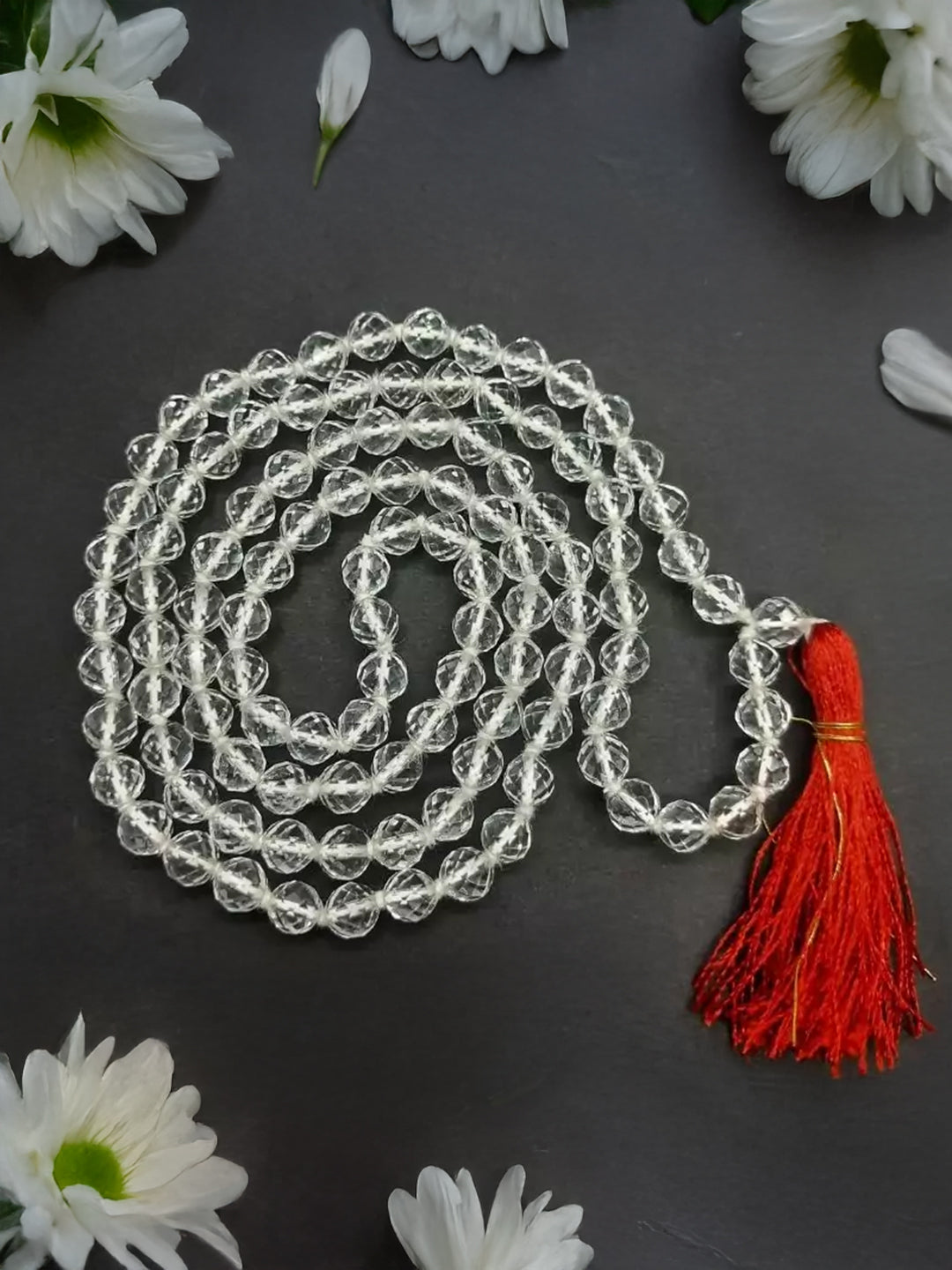 Natural Sphatik Crystal Mala For Jaap and Wearing Natural Sphatik Crystal Mala for Jaap and Wearing – 108 Beads (7mm) - Rudrajap