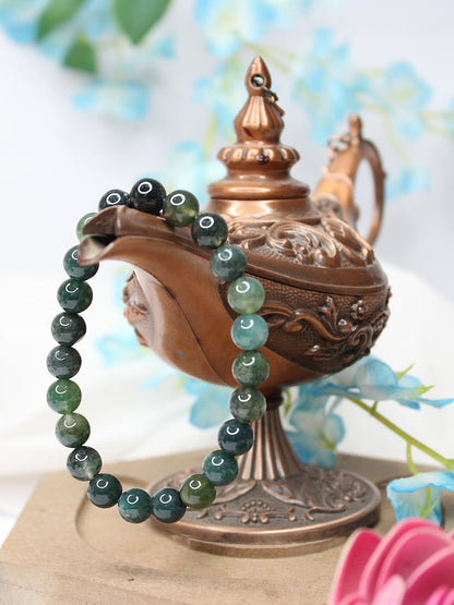 Moss Agate Energy Bracelet – The Stone of Balance & Abundance - Rudrajap