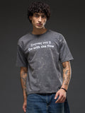 Set of three oversized Rudrajap burnout T-shirts in grey, royal blue, and black from the Surrender Pack.