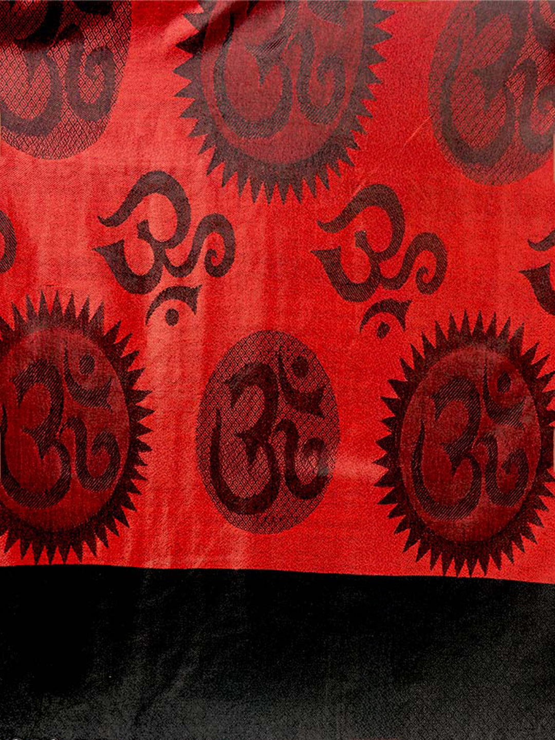 OM Printed (Red and Black) Stole for Men and Women by Rudrajap - Rudrajap