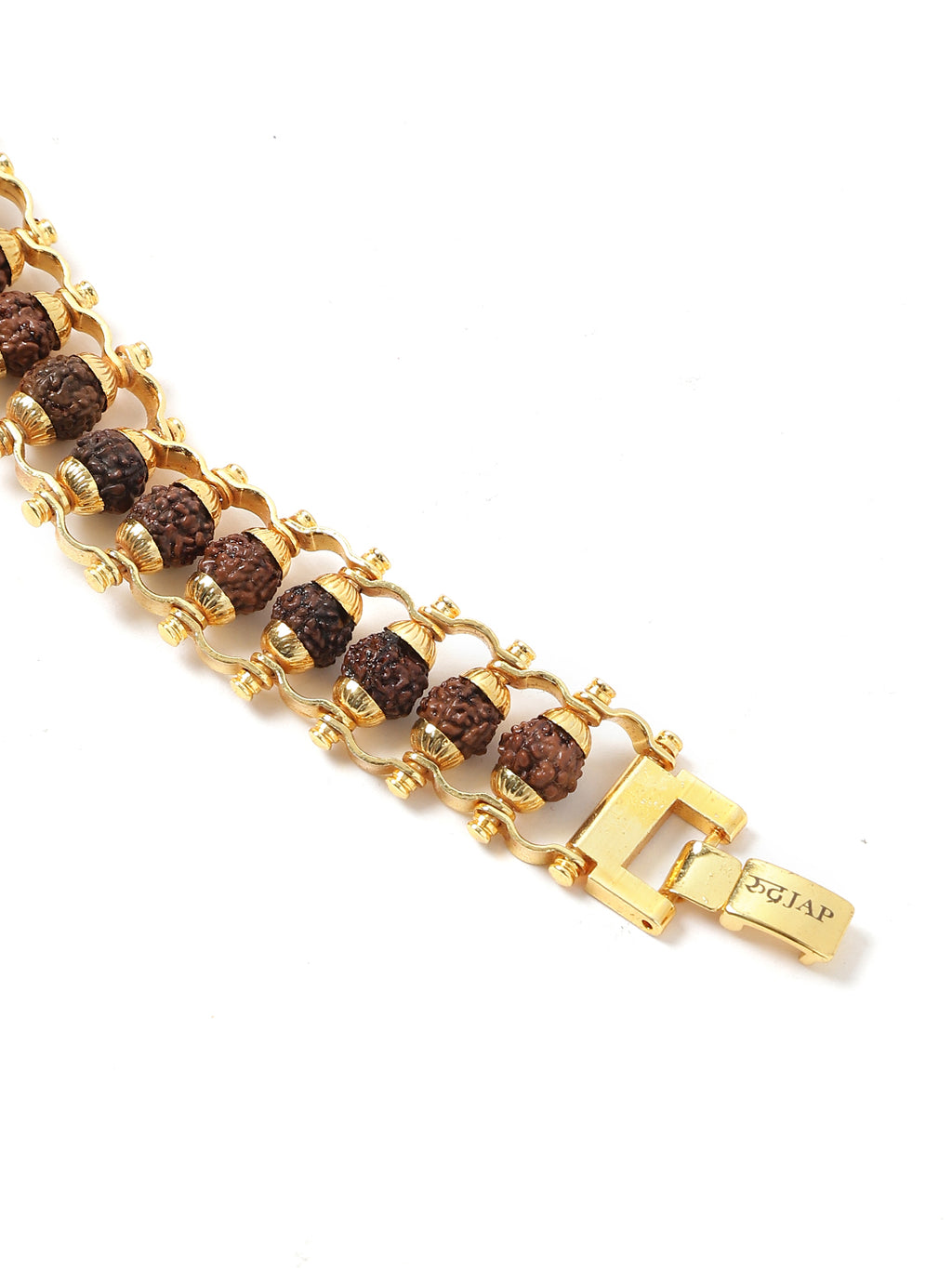 Gold Plated Modern Rudraksha bracelet - Rudrajap