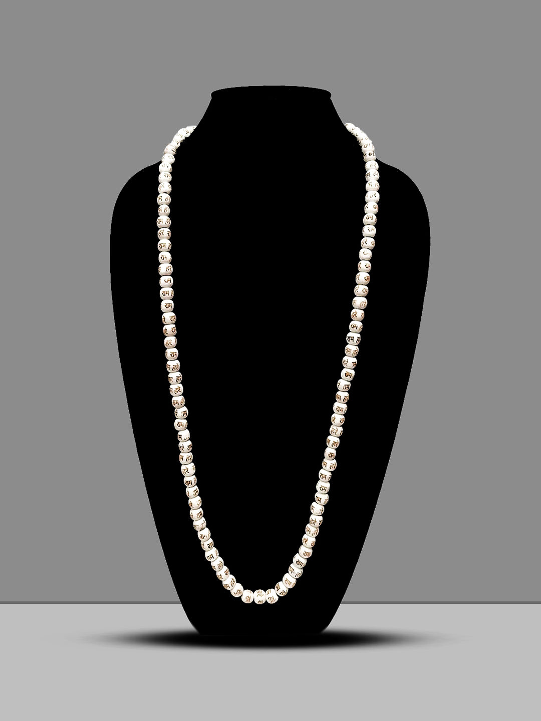 Hare Rama Off-White Tulsi 108 Beads Mala for Jaap & Wear - Rudrajap
