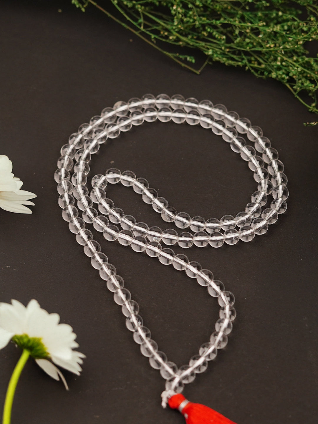 Natural Sphatik Crystal Mala For Jaap and Wearing Natural Sphatik Crystal Mala for Jaap and Wearing – 108 Beads (7mm) - Rudrajap