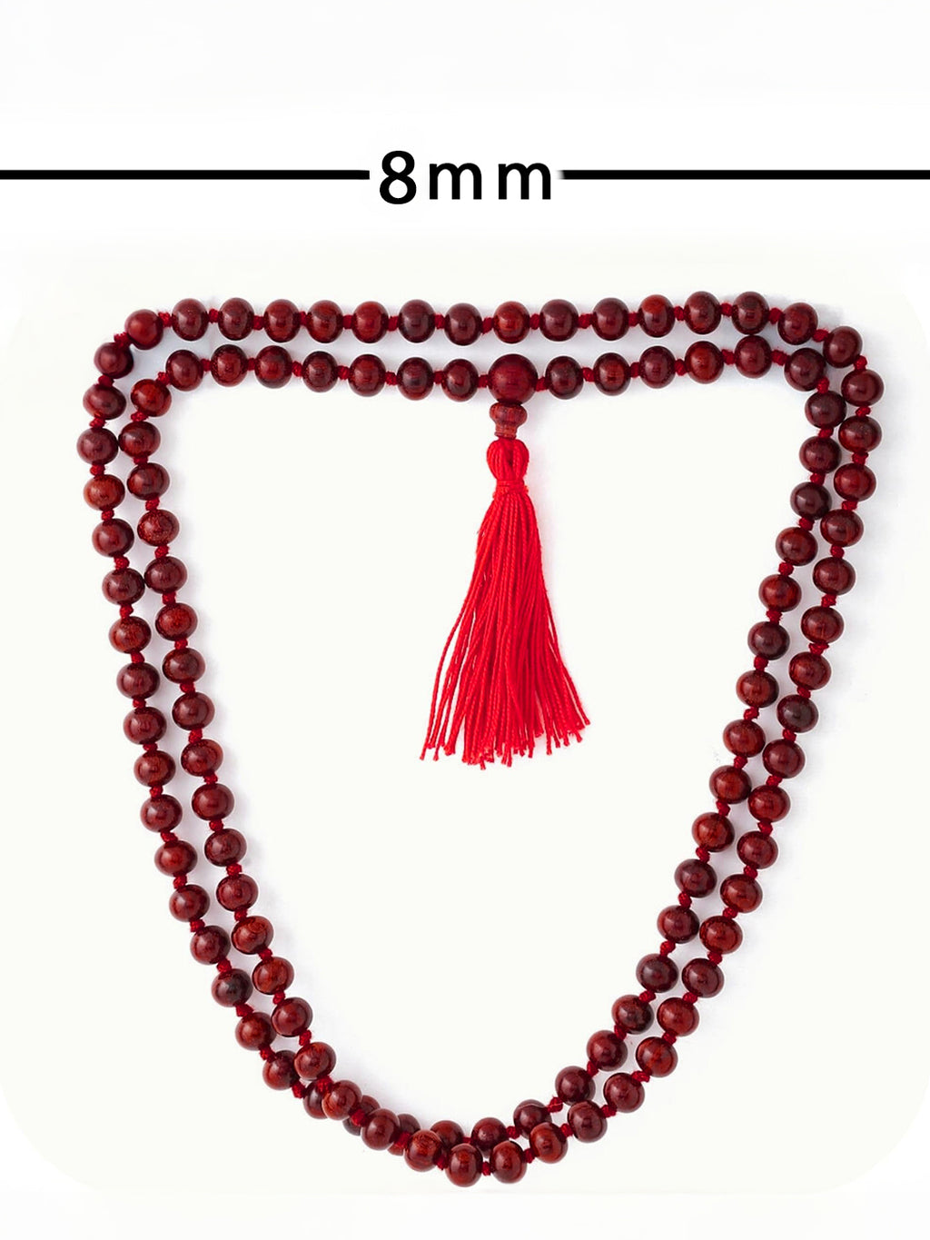 Premium Red Sandalwood Mala (Laal Chandan Mala) – 108 Beads for Meditation & Pooja - Rudrajap