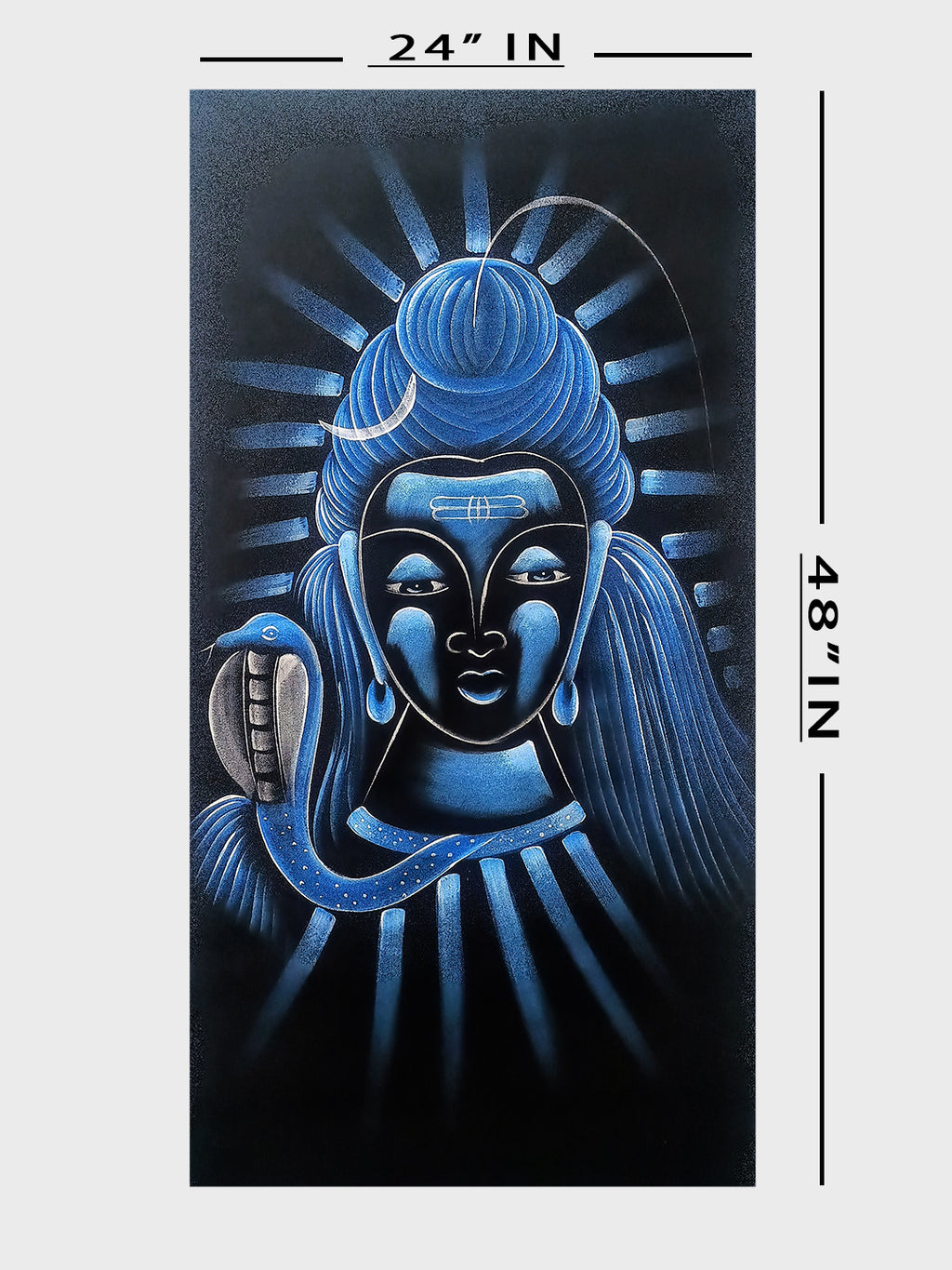 Hand-Painted Velvet Wall Art – Neelkanth Shiva Face (Without Frame) - Rudrajap