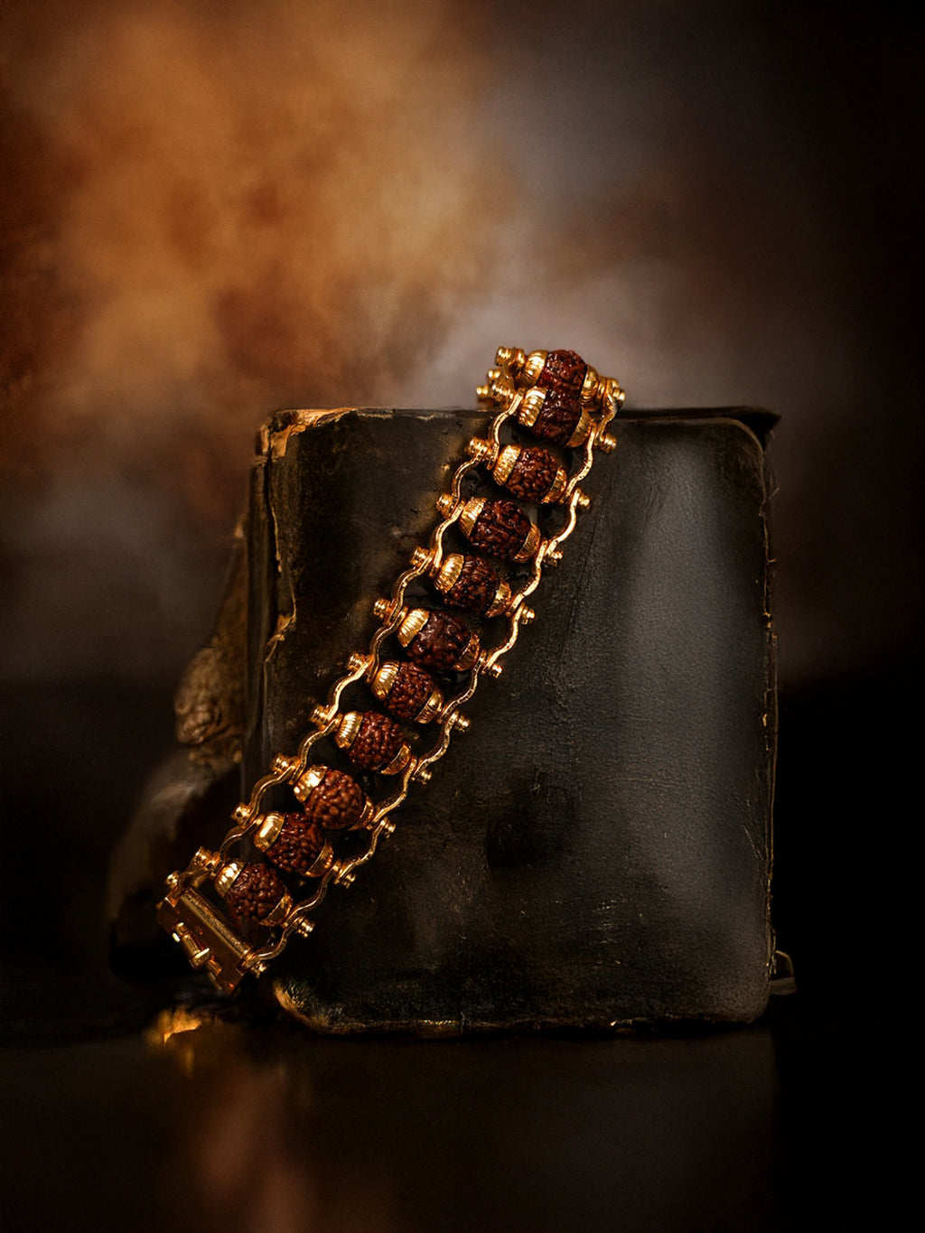 Gold Plated Rudraksha Bracelet Combo - Modern & Essential Design - Rudrajap