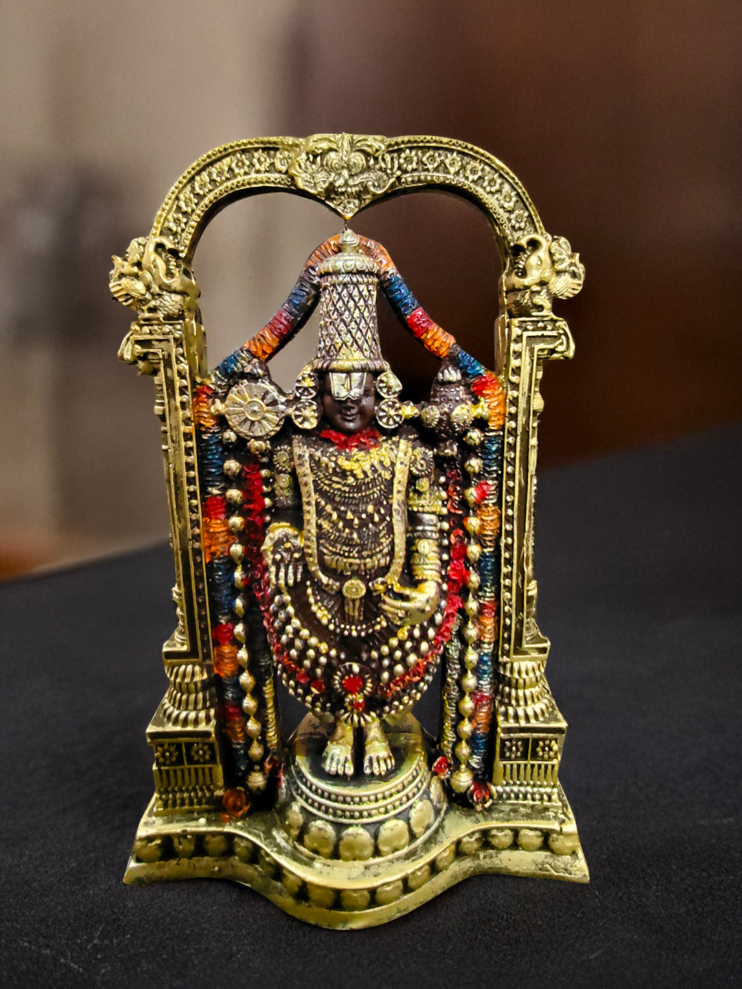 Tirupati Balaji Idol in Gold finish - 8 Inch