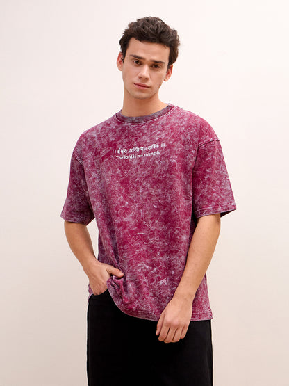 The Healer’s Harmony – Brown Hoodie & Brick Red T-Shirt Combo (कालः सर्वं विरोपयति | ईश्वरः अस्ति मम शक्तिः) - Rudrajap