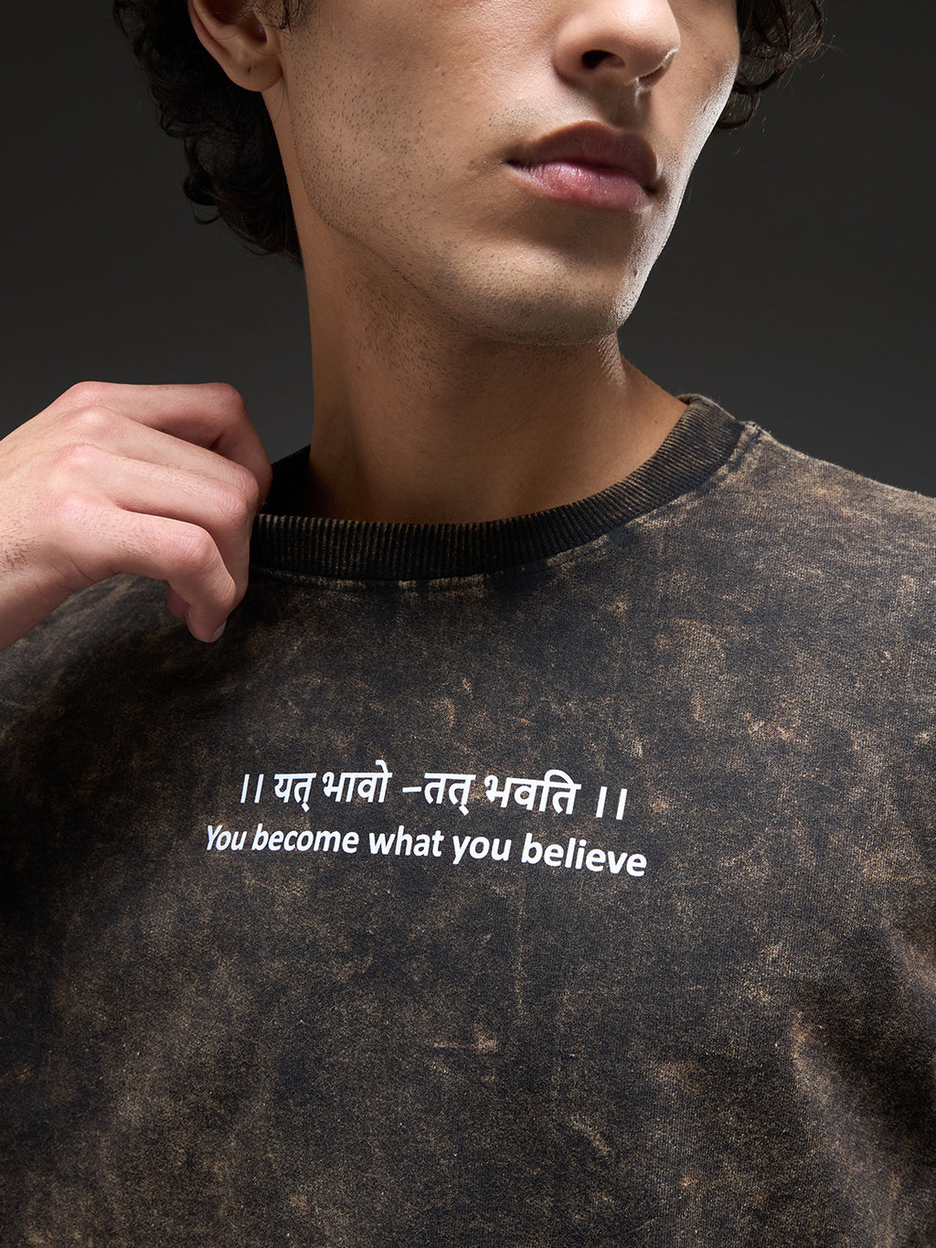 Three oversized T-shirts in grey, royal blue, and black from Rudrajap's Surrender Pack, laid flat on a white background.