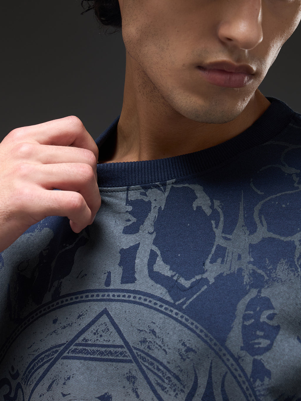 Rudrajap Shambho oversized T-shirt in soft fabric, featuring a relaxed fit and bold graphic design on the front.