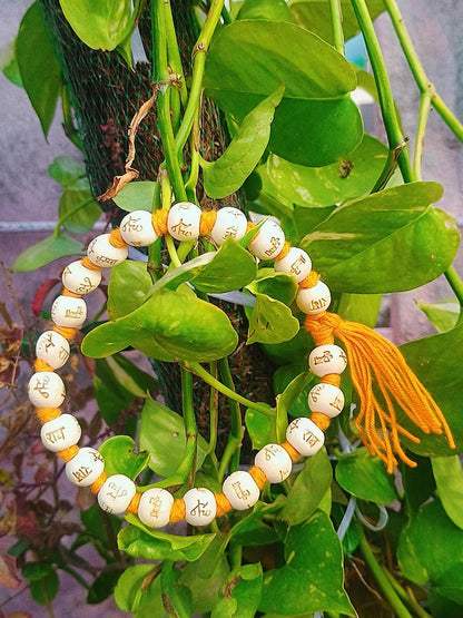 Pure Hare Ram Hare Krishna Tulsi Combo: 54 Beads Mala & Bracelet
