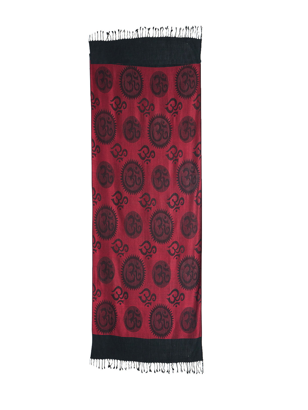 OM Printed (Red and Black) Stole for Men and Women by Rudrajap - Rudrajap