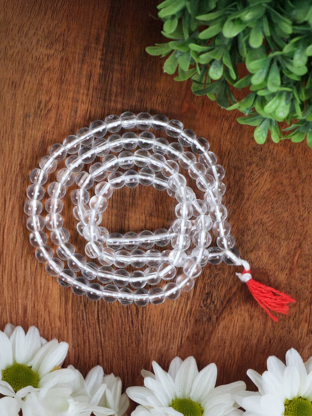 Natural Sphatik Crystal Mala For Jaap and Wearing Natural Sphatik Crystal Mala for Jaap and Wearing – 108 Beads (7mm) - Rudrajap