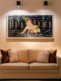 Hand-Painted Velvet Wall Art – Bal Krishna (Without Frame) - Rudrajap