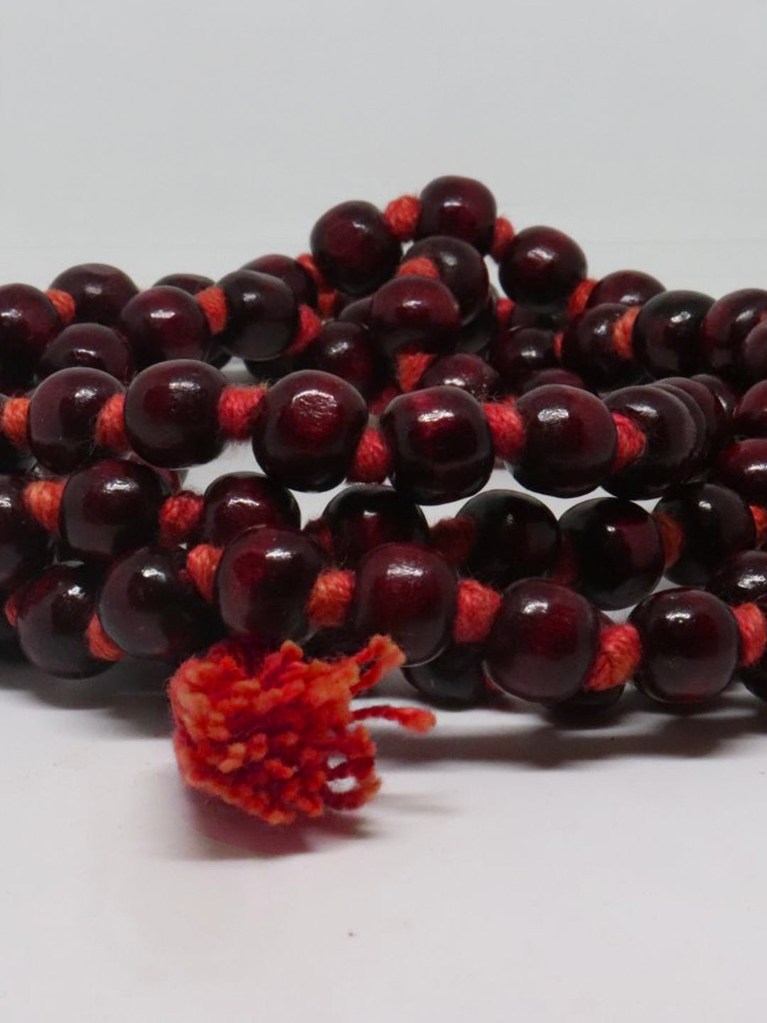 Premium Red Sandalwood Mala (Laal Chandan Mala) – 108 Beads for Meditation & Pooja