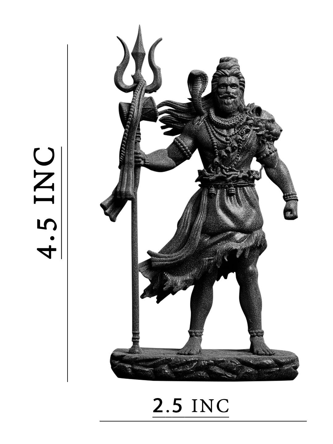 Mahadev Idol with Trishul in Anitique finish