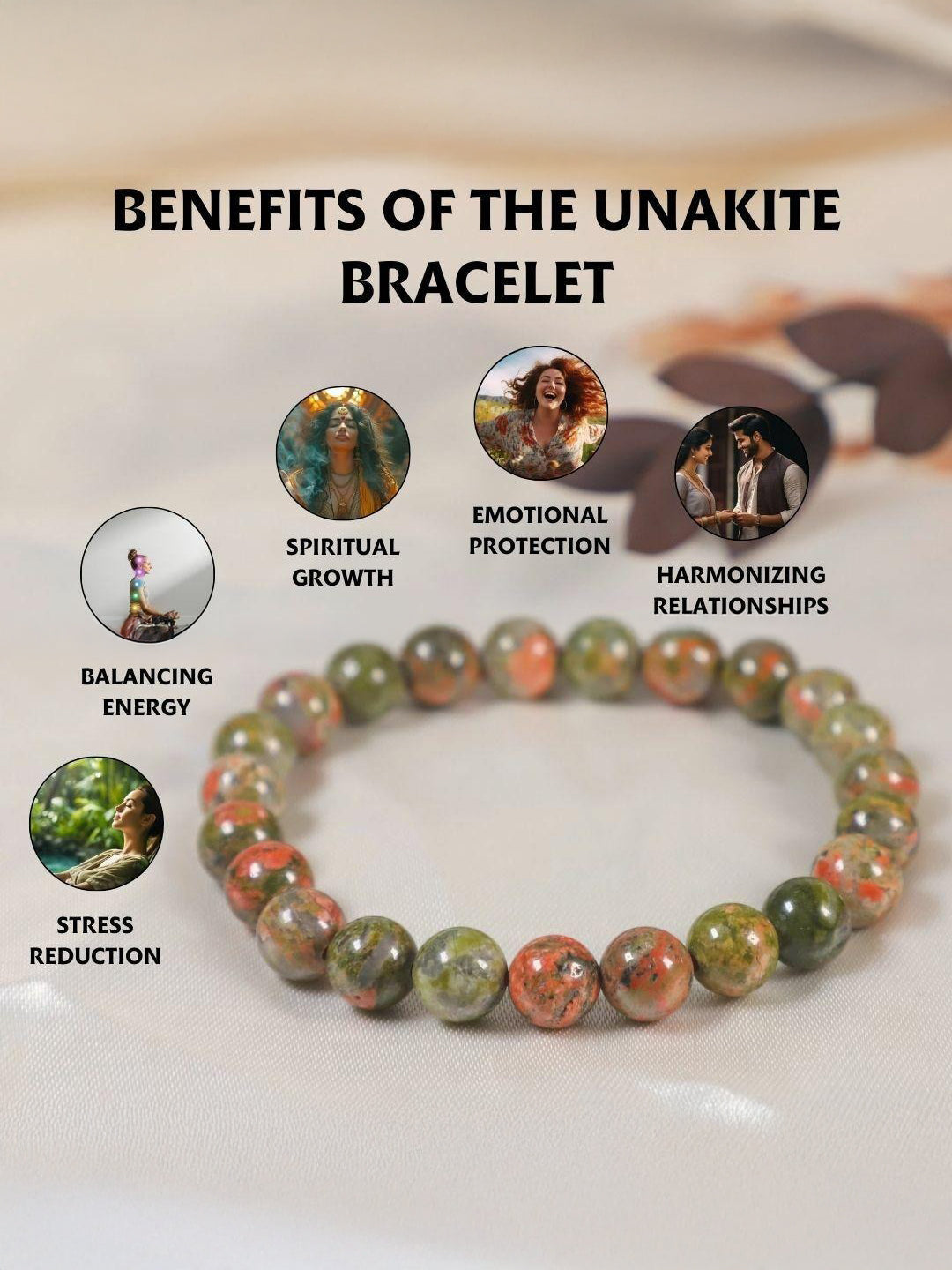 Unakite Energy Bracelet – The Stone of Emotional Healing