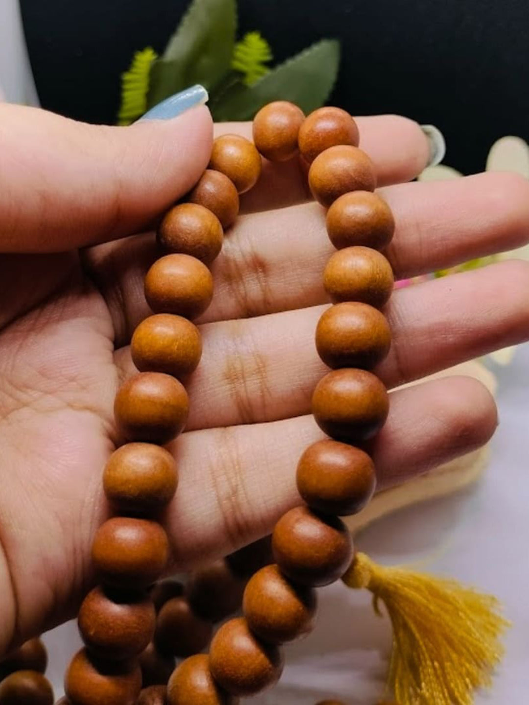 Authentic White Chandan Mala – 108 Beads for Peace, Pooja & Meditation - Rudrajap