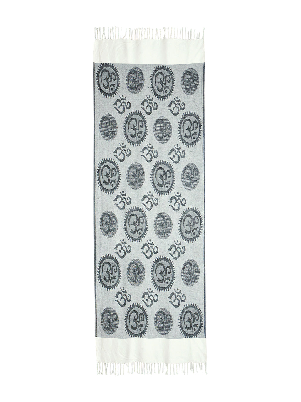 OM Printed (Black And White) reversible Stole for Men and Women by Rudrajap - Rudrajap