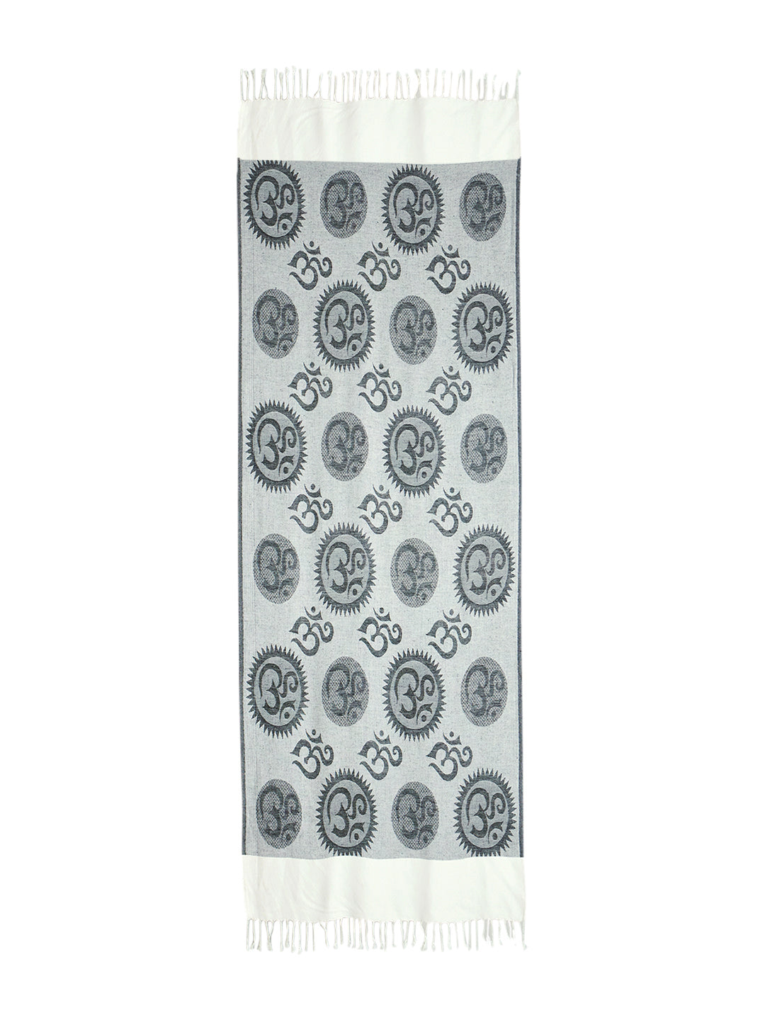 OM Printed (Black And White) reversible Stole for Men and Women by Rudrajap - Rudrajap
