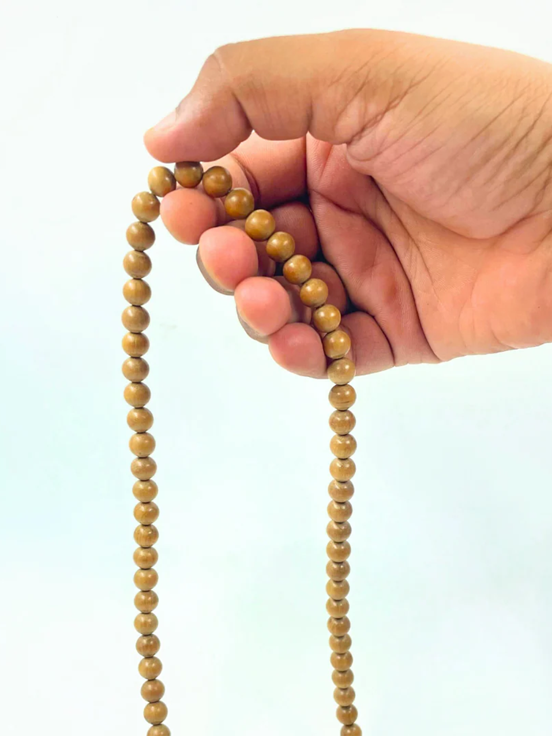 Authentic White Chandan Mala – 108 Beads for Peace, Pooja & Meditation - Rudrajap