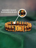Gold Plated Modern Rudraksha bracelet - Rudrajap