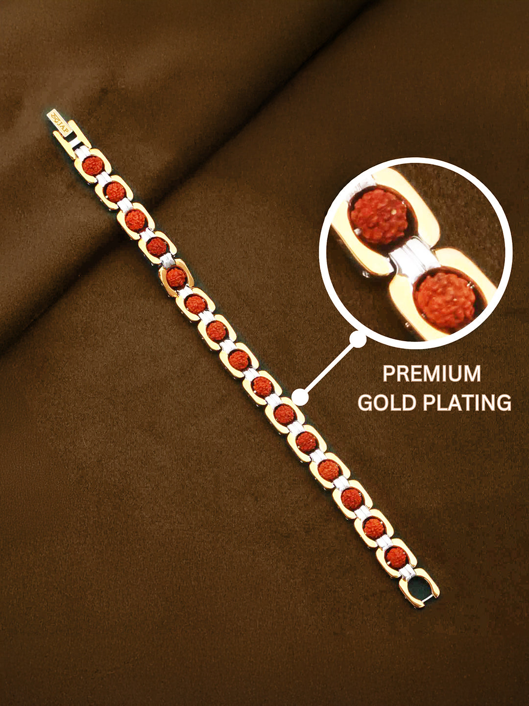 Gold Plated Essential Rudraksha Bracelet - Rudrajap