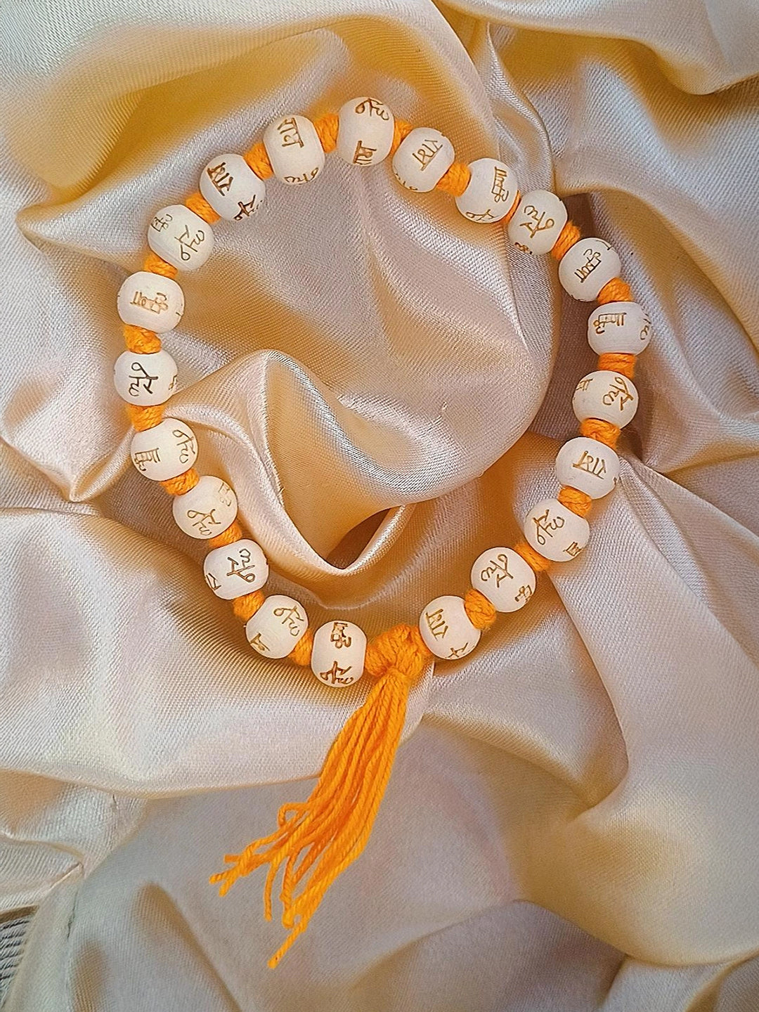 Pure Hare Ram Hare Krishna Tulsi Combo: 54 Beads Mala & Bracelet - Rudrajap