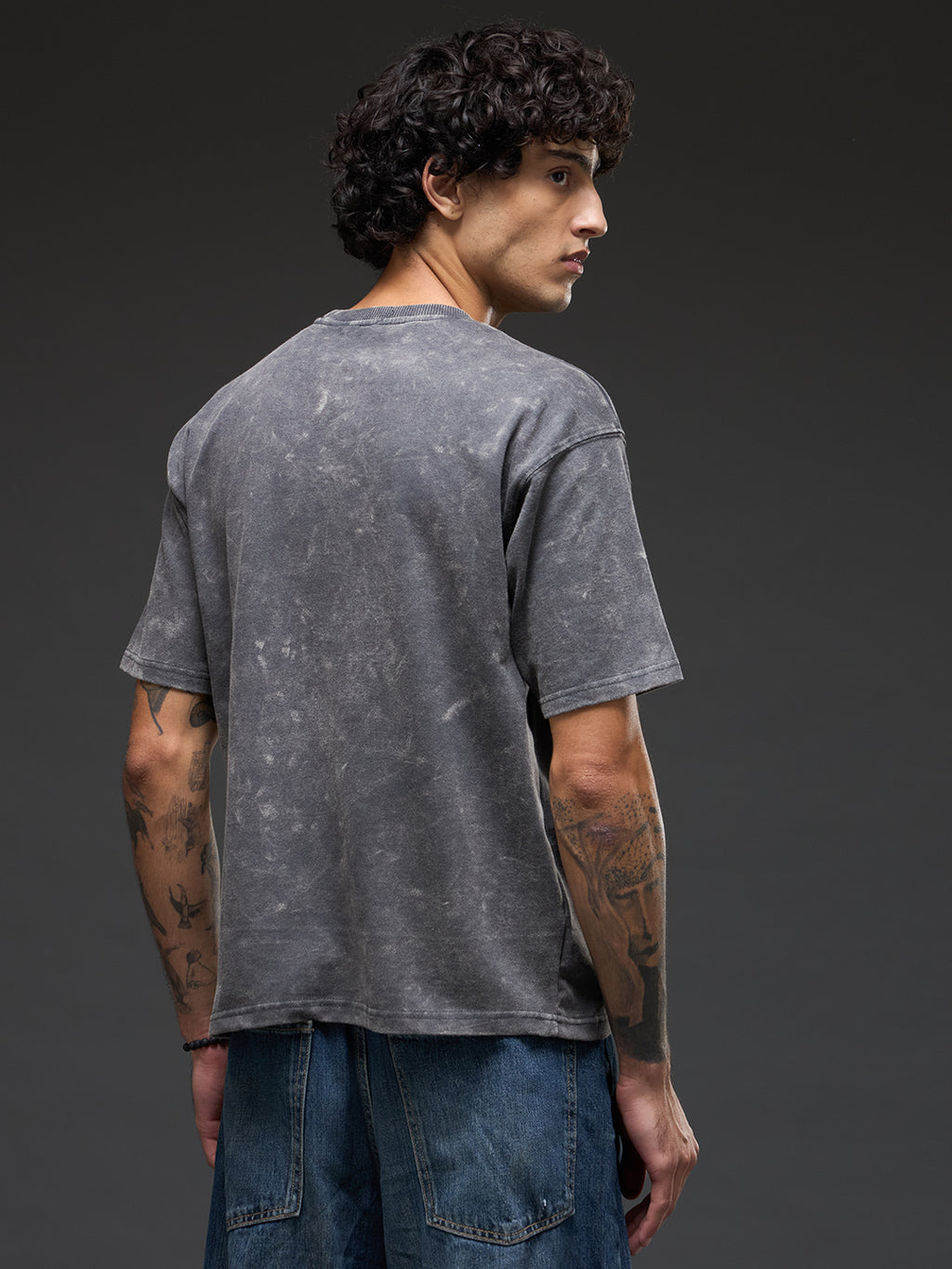 Rudrajap Mind & Flow Duo oversized T-shirt pack with black and grey shirts, featuring comfortable, casual fit for everyday wear.
