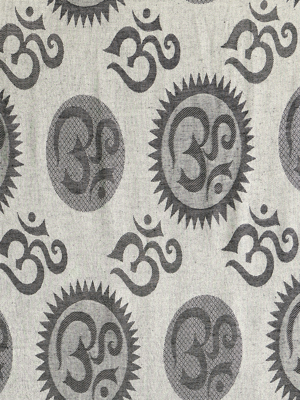 OM Printed (Black And White) reversible Stole for Men and Women by Rudrajap - Rudrajap