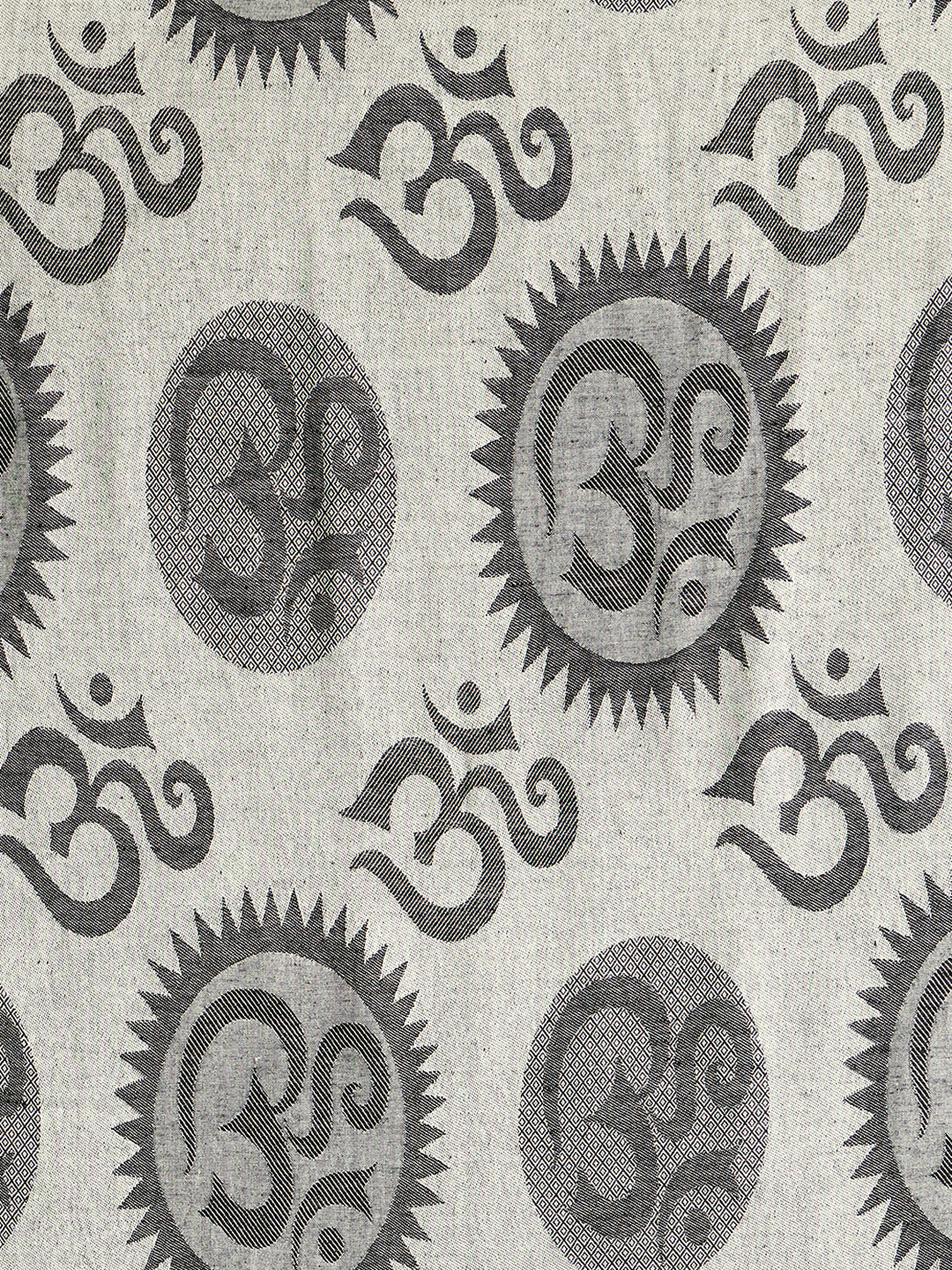 OM Printed (Black And White) reversible Stole for Men and Women by Rudrajap - Rudrajap