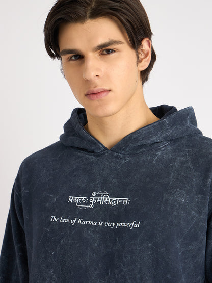 The Victory Set – Indigo Blue Hoodie & T-Shirt Combo (प्रबलः कर्मसिद्धान्तः | यतो धर्मः ततो जयः) - Rudrajap