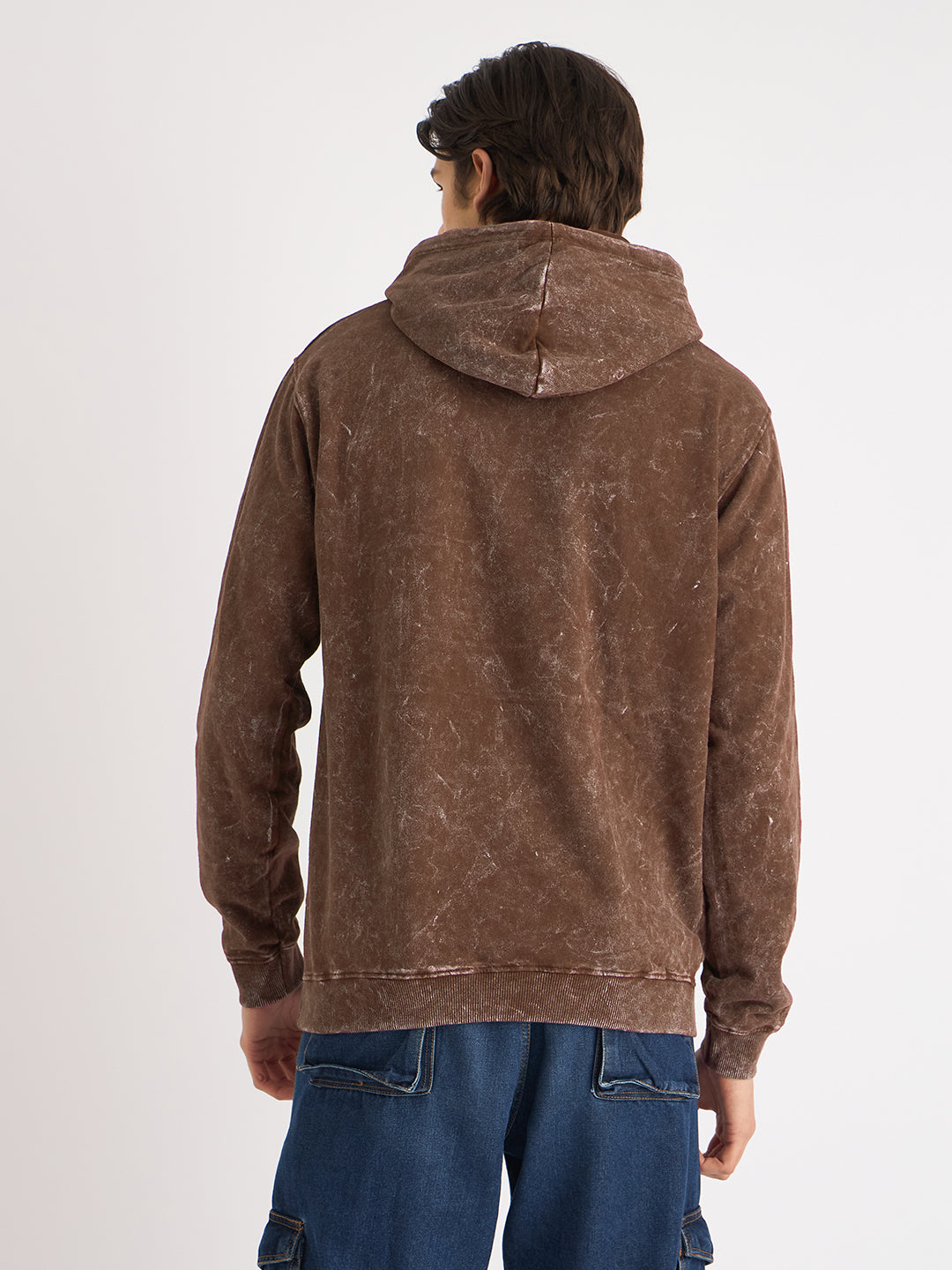Brown Acid Wash Oversized Hoodie – "कालः सर्वं विरोपयति" (Time Heals Everything) - Rudrajap