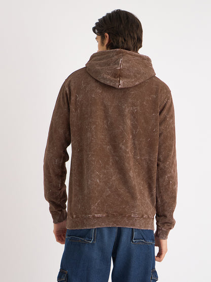 Brown Acid Wash Oversized Hoodie – "कालः सर्वं विरोपयति" (Time Heals Everything) - Rudrajap