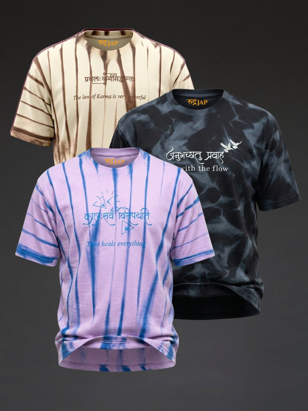 The Karma Surrender Pack (Beige + Black + Lavender) | Spray Print Pack of 3