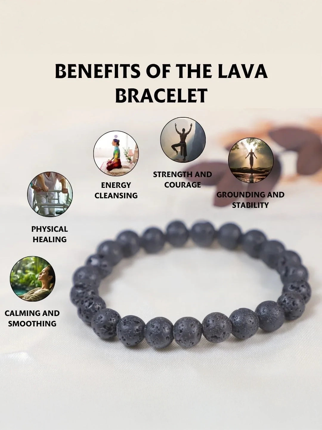 Lava Stone Energy Bracelet – The Stone of Strength & Grounding - Rudrajap