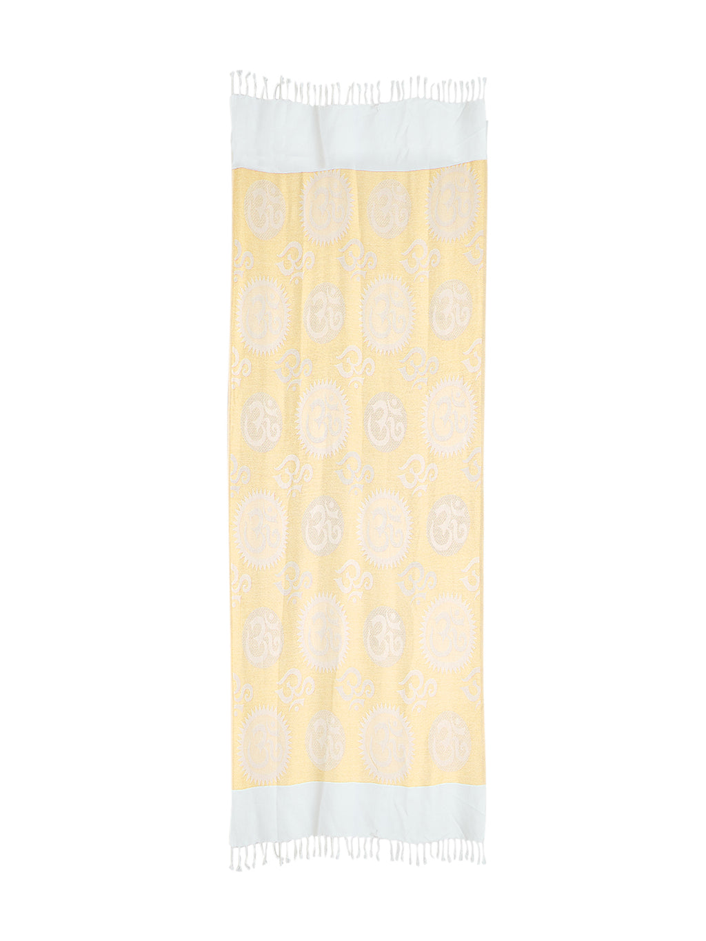 Om written (Beige and white) Stole for men and women - Rudrajap