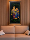 Hand-Painted Velvet Wall Art – Divine Radha Krishna (Without Frame) - Rudrajap