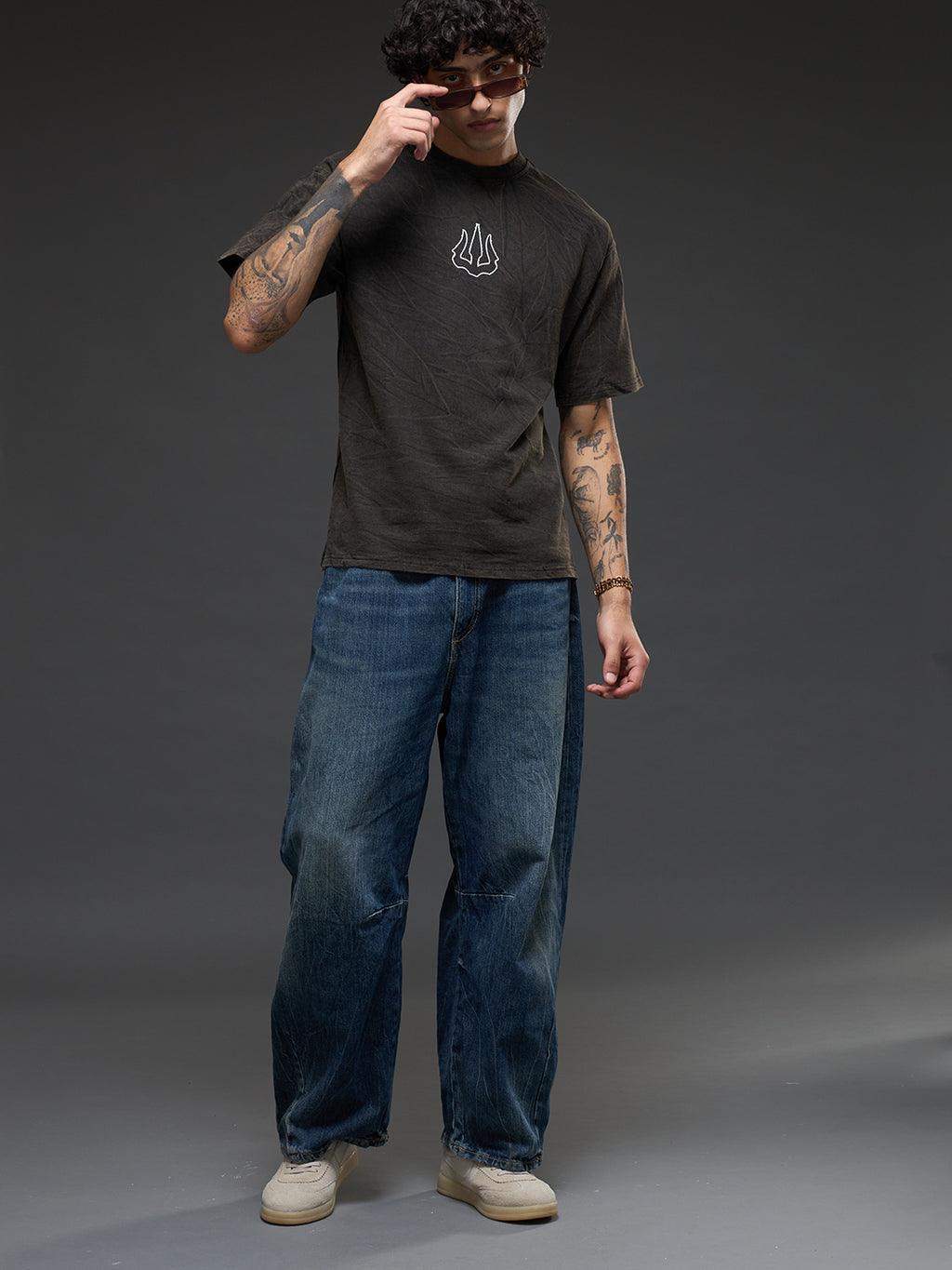 Rudra oversized T-shirt by Rudrajap featuring a relaxed fit, soft fabric, and casual style in a neutral color.