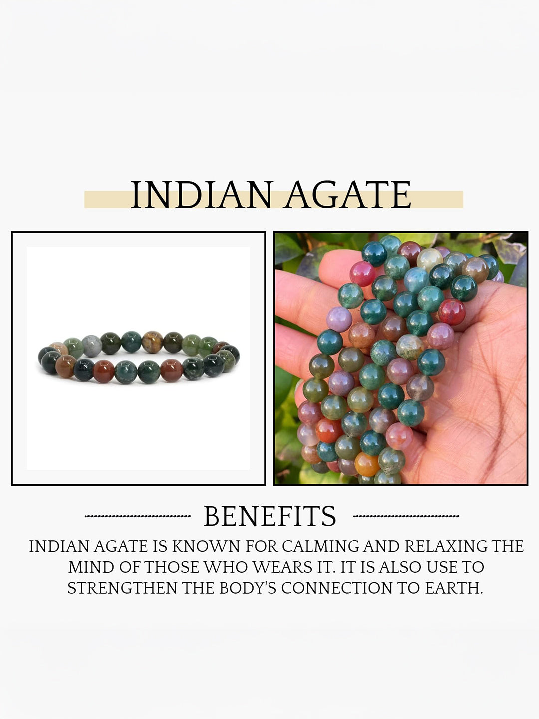 Indian Agate Energy Bracelet – The Stone of Stability & Protection - Rudrajap