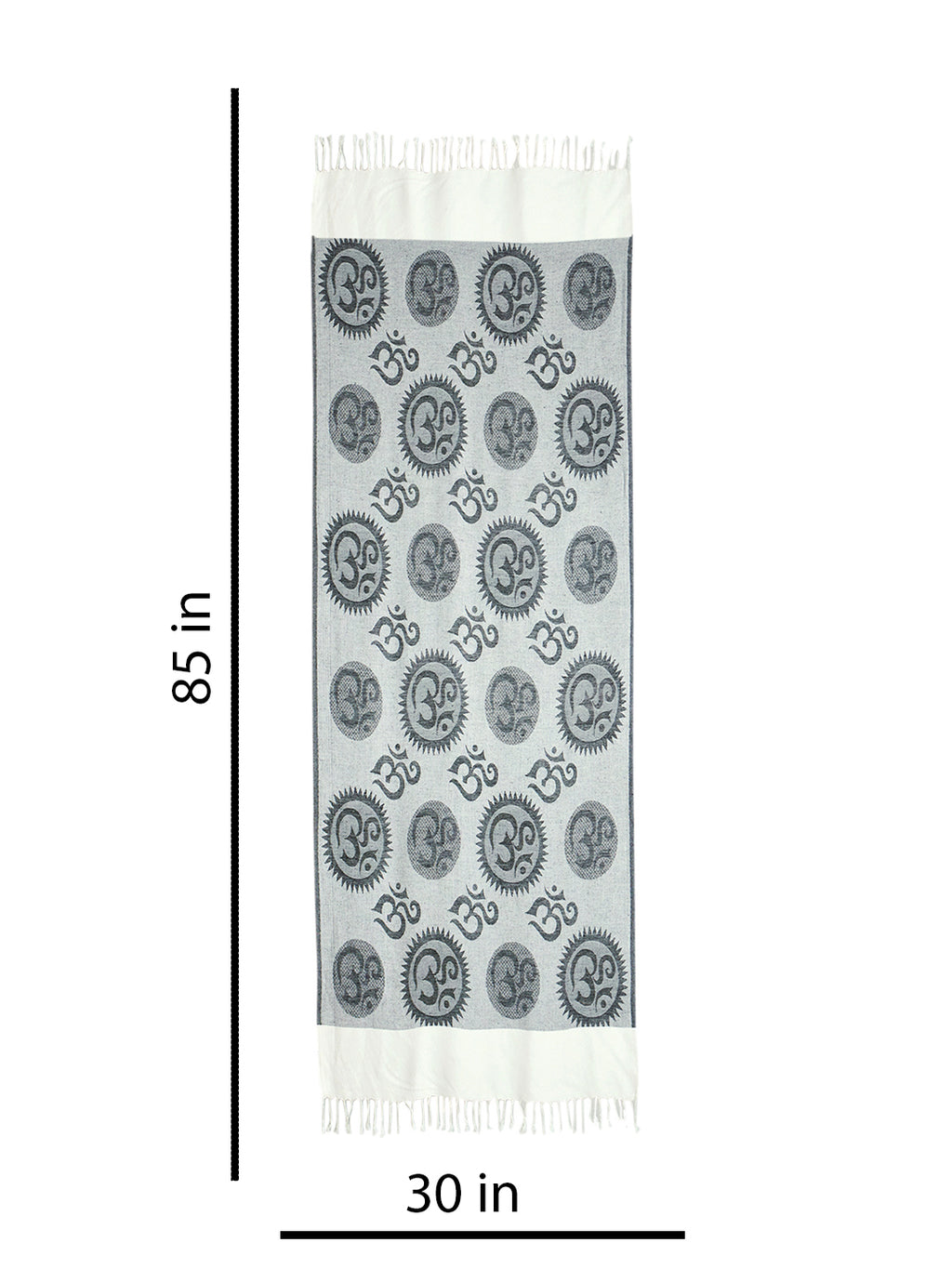 OM Printed (Black And White) reversible Stole for Men and Women by Rudrajap - Rudrajap