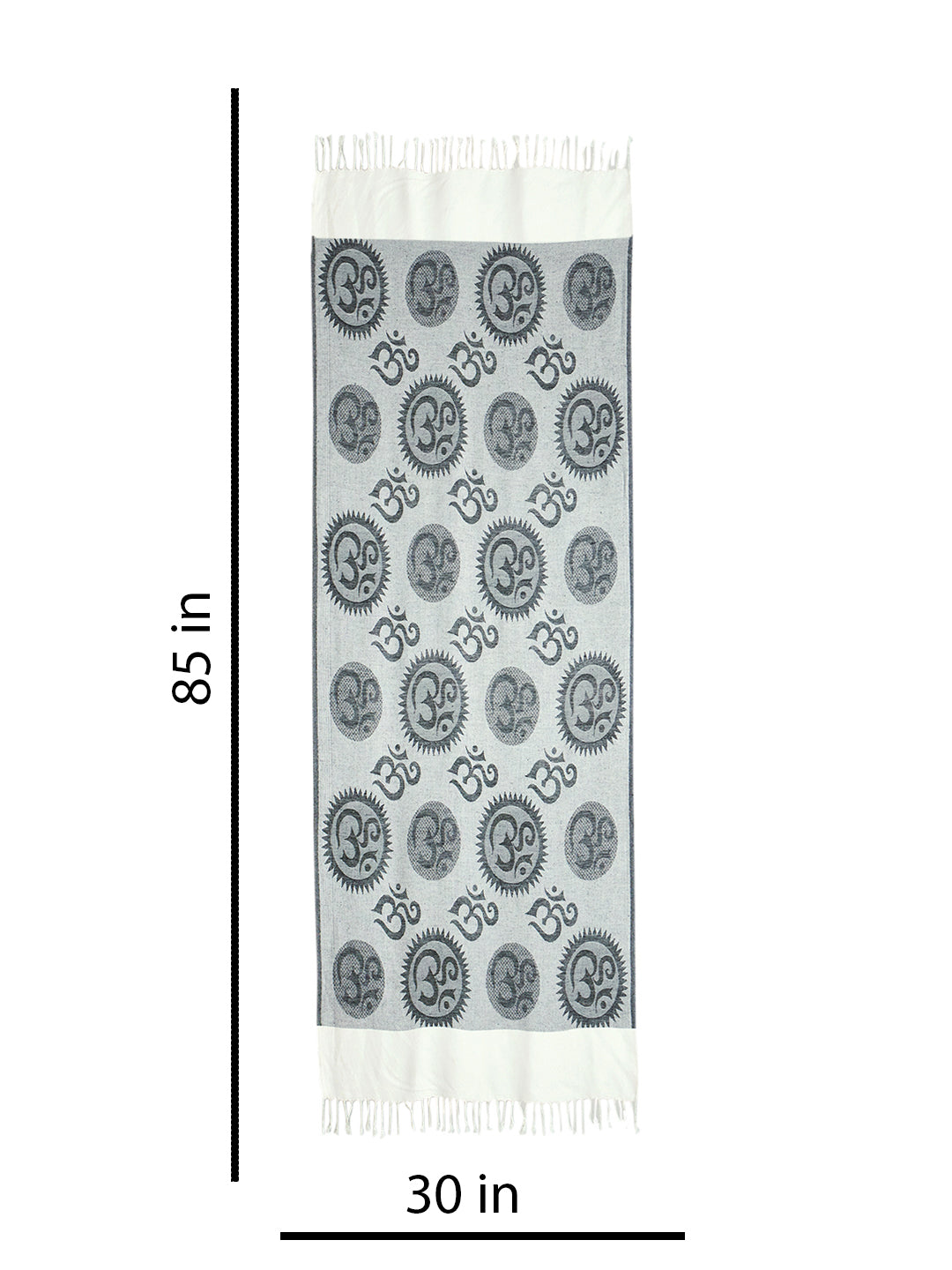 OM Printed (Black And White) reversible Stole for Men and Women by Rudrajap - Rudrajap