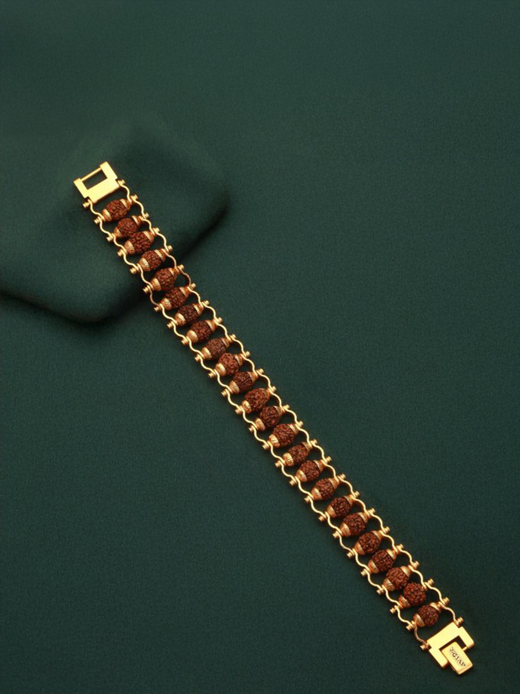 Gold Plated Modern Rudraksha bracelet - Rudrajap