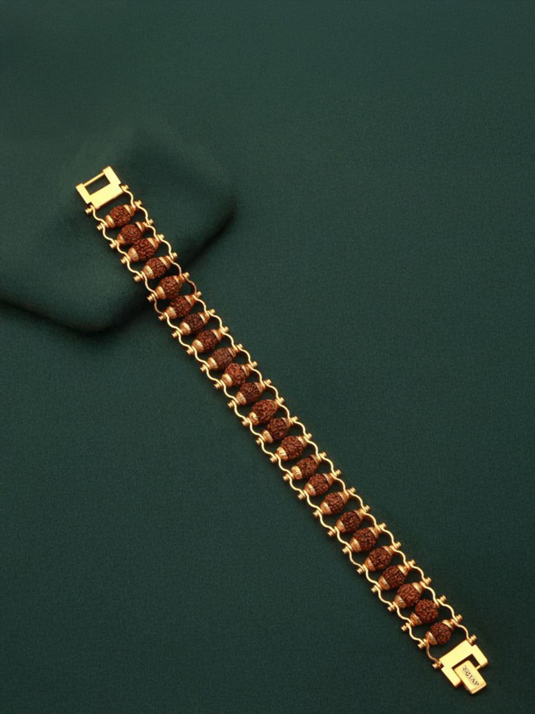 Gold Plated Modern Rudraksha bracelet - Rudrajap